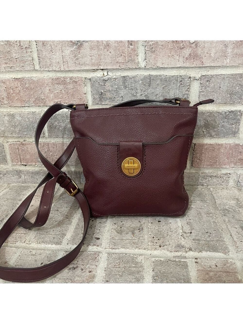 Rosetti Maroon Bag with Gold Detail